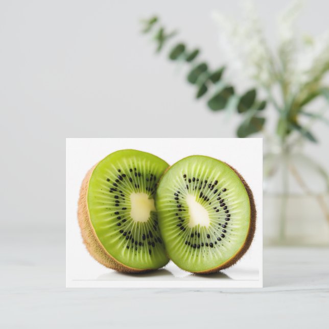Grönt kiwi-frukt vykort (Stående Fram)