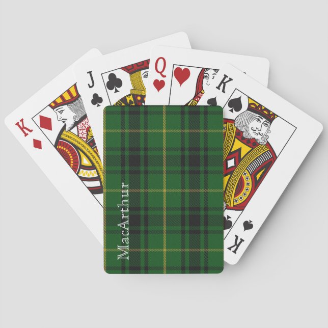 Grönt Klan MacArthur Tartan Play Cards Spelkort (Baksidan)