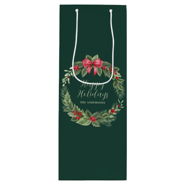 Grönt Klassisk julkrans Namn (Framsidan)