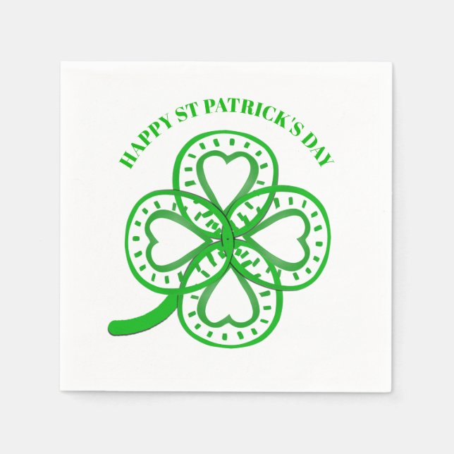 Grönt Klöver Heart St patrick's day Papper N Pappersservett (Framsidan)