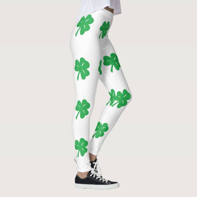 Grönt Klöver Löv Leggings (Höger)