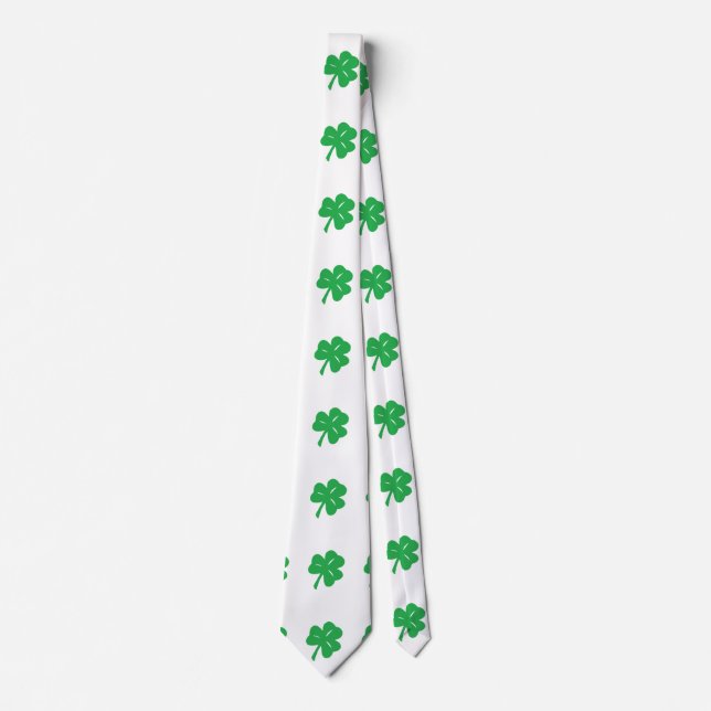 Grönt Klöver Löv Tie Slips (Framsida)