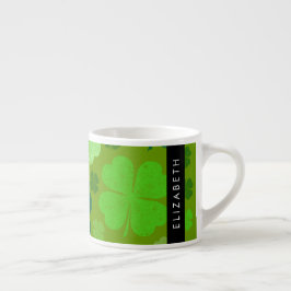 Grönt Klöver, Lucky Klöver, ditt namn Espressomugg