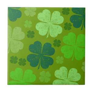 Grönt Klöver, Lucky Klöver, Saint patrick's day Kakelplatta