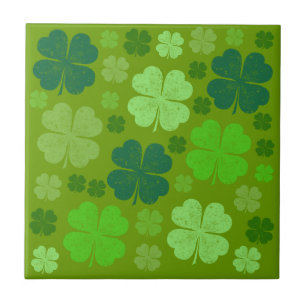 Grönt Klöver, Lucky Klöver, Saint patrick's day Kakelplatta