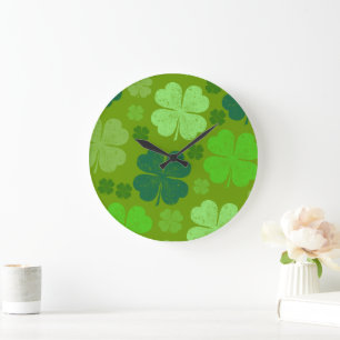 Grönt Klöver, Lucky Klöver, Saint patrick's day Stor Klocka
