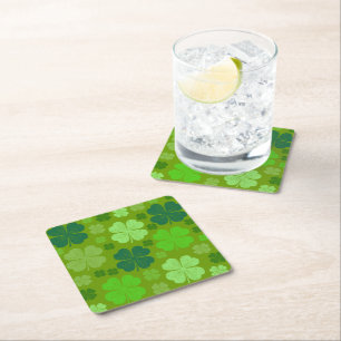 Grönt Klöver, Lucky Klöver, Saint patrick's day Underlägg Papper Kvadrat