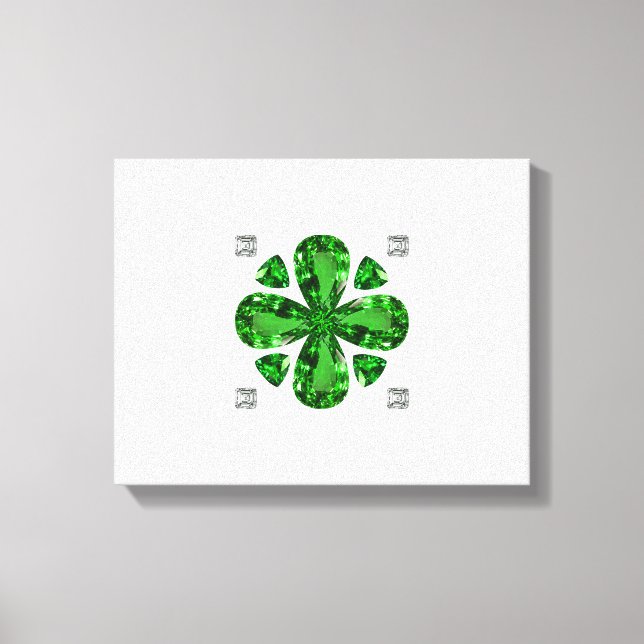 Grönt Klöver Mönster Canvastryck (Framsida)