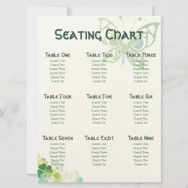 Grönt Klöver och Fjäril Hörnen Sittplatskarta Inbjudningar