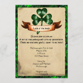 Grönt Klöver Parchment St. Particks Day Call Inbjudningar