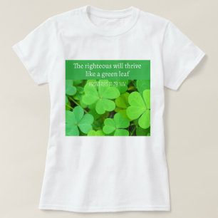 Grönt Klöver Photo Prosperity Bible Verse Cute T Shirt