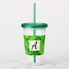 Grönt Klöver Photo Prosperity Bible Verse Initial Take Away Mugg