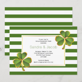 Grönt klöver, rand bröllop förlovningsfesten inbjudningar