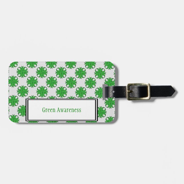 Grönt Klöver Ribbon Template av Kenneth Yoncich Bagagebricka (Horisontell Framsida)