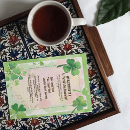 Grönt Klöver Shamrock Background St. Patrick's D. Inbjudan