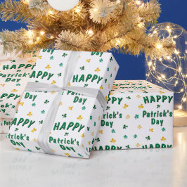 Grönt klöver Shamrock Glad Patrick's Day Presentpapper