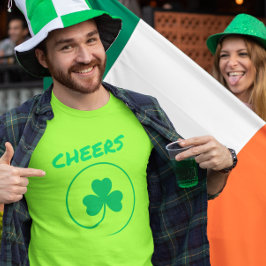 Grönt Klöver Shamrock Irish Cheers St Patrick's T Shirt