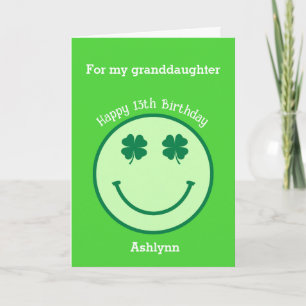 Grönt Klöver St.Patrick födelsedagskort Kort