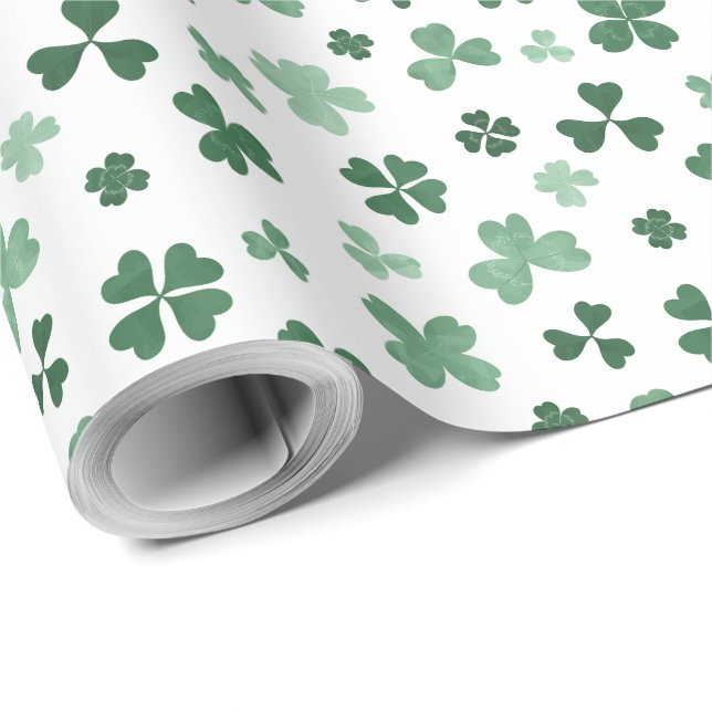 Grönt klöver St patrick's day pappra förpackning Presentpapper (Rullad Hörn)
