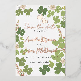 Grönt Klöver Vår Wildblommor Bröllop Spara