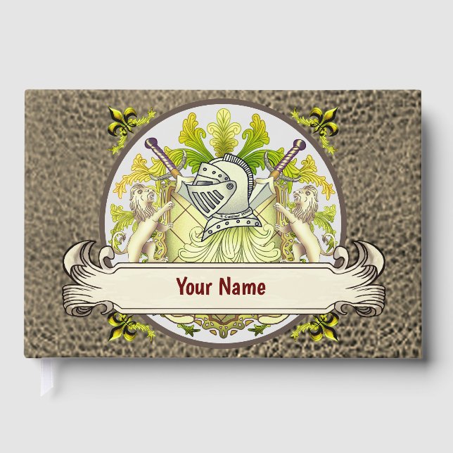 Grönt Knight Family Crest Surname bok (Framsida)