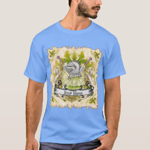 Grönt Knight Family Crest Surname t-shirt