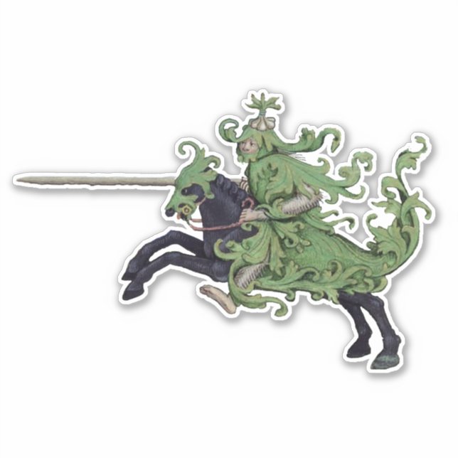 Grönt Knight Vinyl Sticker Klistermärken (Framsida)