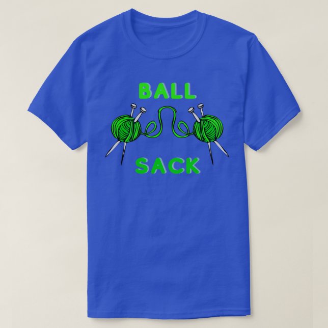 Grönt Knitting Boll Sack T Shirt (Design framsida)