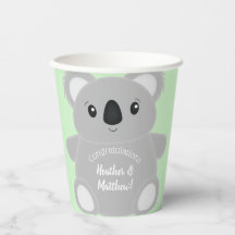 Grönt Koala Bear Baby Shower