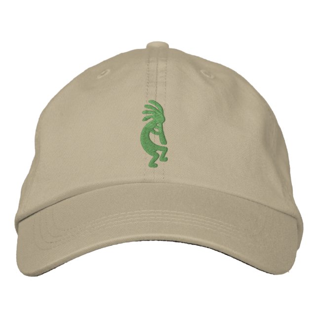 Grönt Kokopelli Embroiderade Hat Broderad Keps (Framsida)