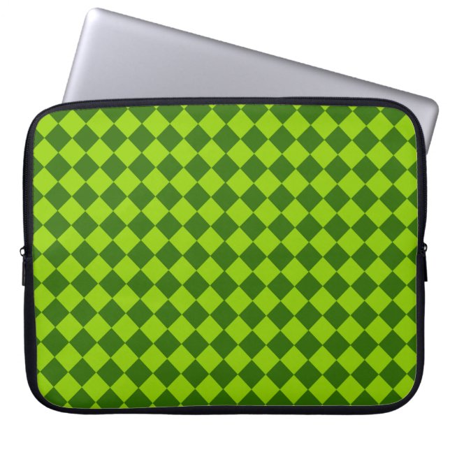 Grönt Kombination Diamond Mönster av STaylor Laptop Sleeve (Framsidan)
