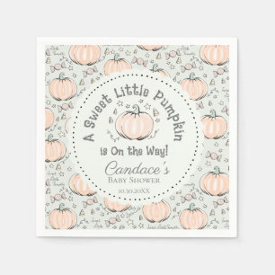 Grönt Kön Neutral Little Pumpkin Baby Shower Pappersservett