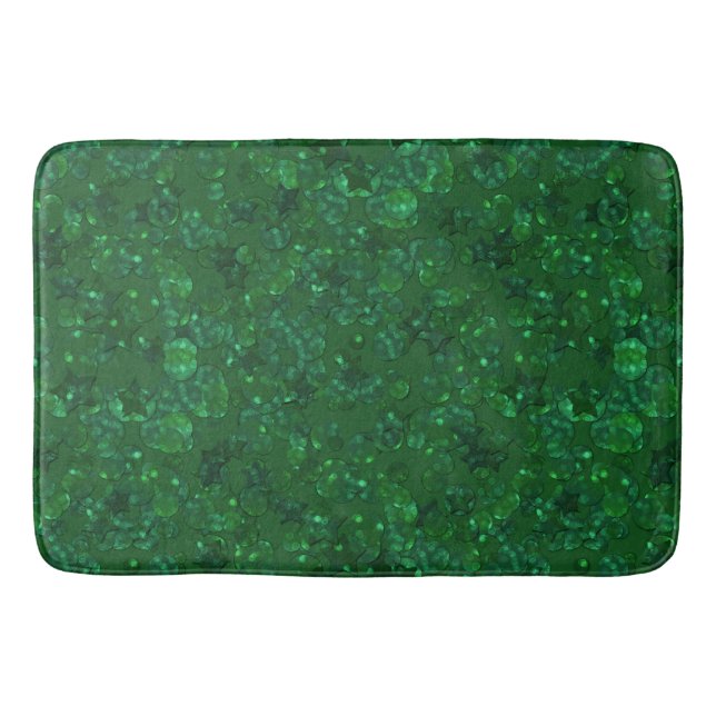 Grönt, konetti, glitter badrumsmatta (Framsidan)