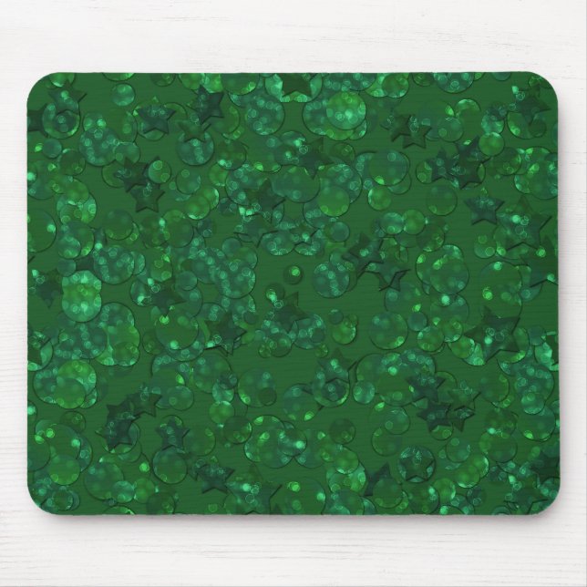 Grönt, konetti, glitter musmatta (Framsidan)
