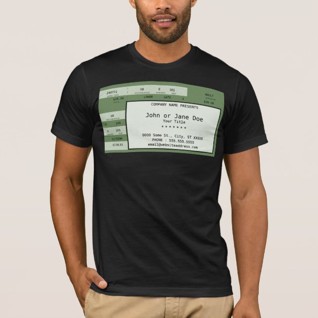 grönt konsert biljett t-shirt (Framsida)