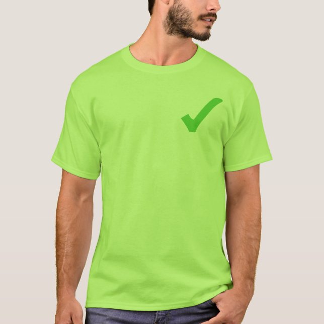 Grönt Kontroll-Markerar T-tröja T-shirt (Framsida)