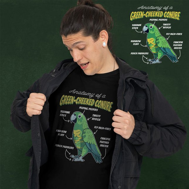 Grönt kontrollerad konure Anatomy T Shirt (Skapare uppladdad)