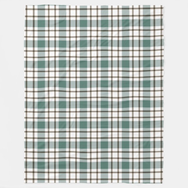 grönt kontrollerad lätt tartan mönster fleecefilt (Framsidan)