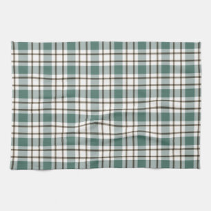 grönt kontrollerad lätt tartan mönster kökshandduk