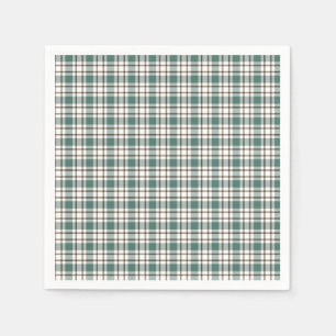 grönt kontrollerad lätt tartan mönster pappersservett