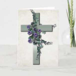 Grönt Kor med Lila blommor Greeting Card Kort