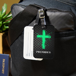 Grönt Kor med Promises Ord - Christian Faith Bagagebricka