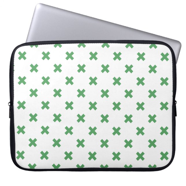 Grönt kor sytlar på vitt laptop fodral (Framsidan)