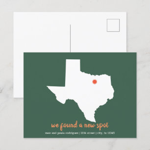 Grönt/koral Vi hittade en ny plats - Texas Flytta Vykort