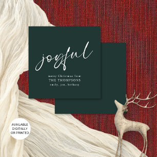 Grönt-kort för glatt skript God jul Inbjudningar