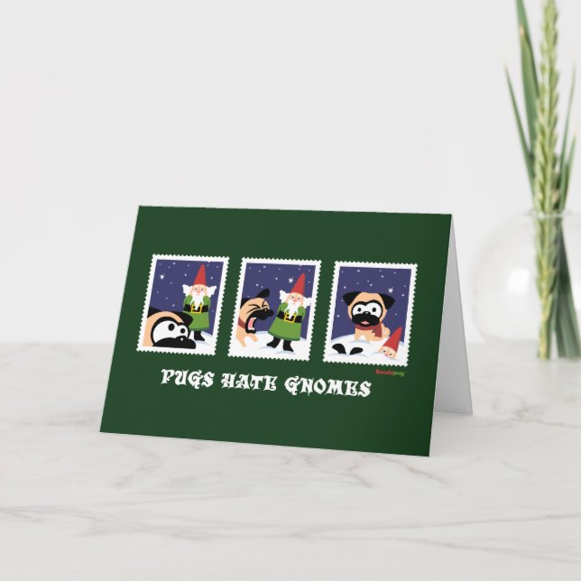 Grönt kort för helgdag för mopshatGnomes (Framsida)