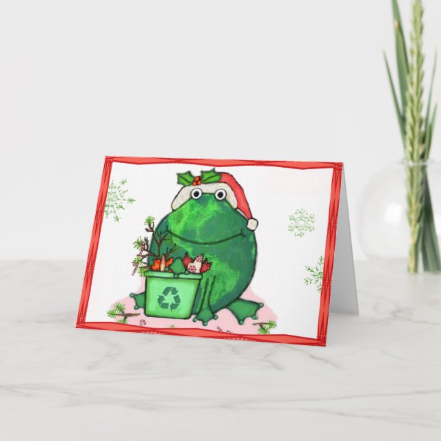 Grönt kort för miljöjulSanta groda (Framsida)