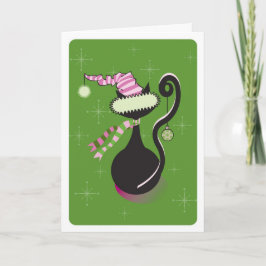 Grönt-kort för Santa Kattunge Helgkort