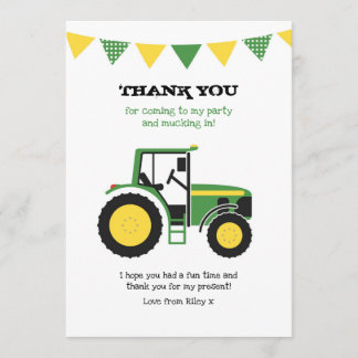 Grönt kort för traktorfödelsedagtackkort