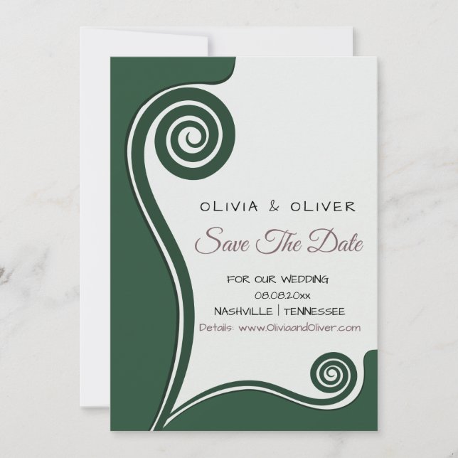 Grönt Koru - Nya början - Spara vårt datum (Framsida)